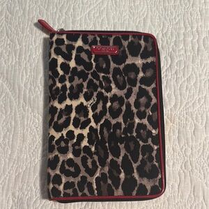 Coach Leopard Print Laptop Bag with Red Trim